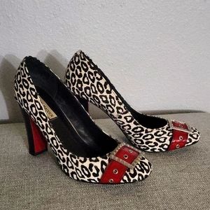 Steve Madden vintage Mindy Cheetah printed calf hair heels